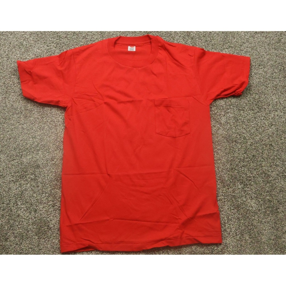 Vintage shirt mens M single stitch Hanes Pocket Cotton USA dead stock new